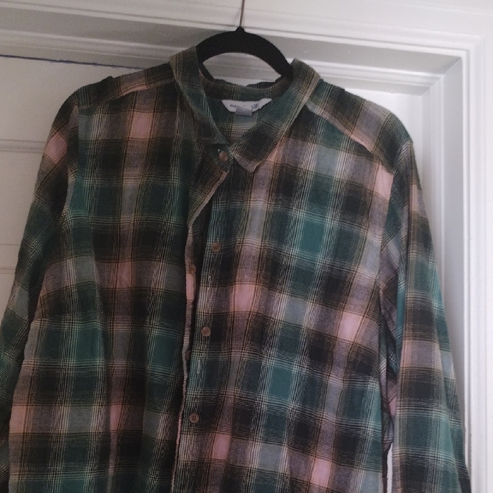 Old Navy Plaid Tunic - Green and Pink